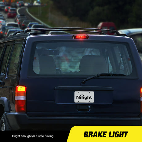 Nilight Third Brake Light Tail High Mount 3rd Stop Lights Smoked Lens Compatible with Jeep Cherokee 1997 1998 1999 2000 2001 SUV Accessories Rear Cab Lamp