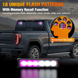 Nilight 12LED Emergency Strobe Traffic Advisor Light Bar 2 in 1 Purple White Dash Warning Safety Flashing Lights Front/Rear Windshield Construction Lights for Trucks Cars Plow Police Vehicles
