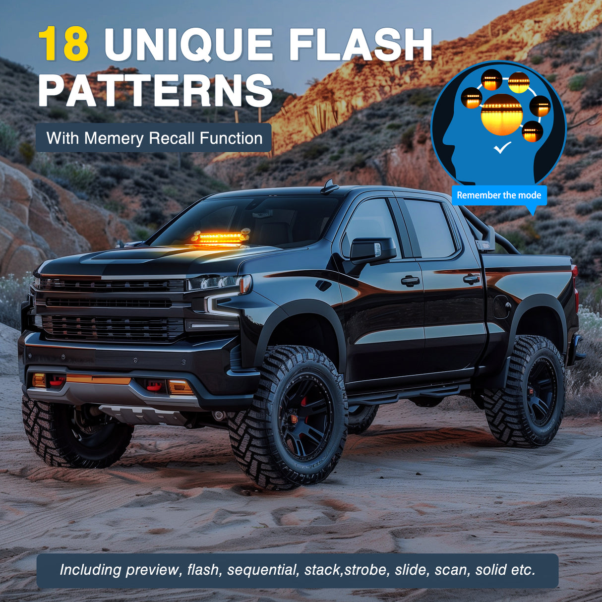 12LED Traffic Advisor Strobe Light Bar Amber Emergency Warning Hazard Safety Dash Front/Rear Windshield Flashing Lights for Cars Trucks Police Firefighter Plow Construction Vehicles