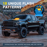 12LED Traffic Advisor Strobe Light Bar Amber Emergency Warning Hazard Safety Dash Front/Rear Windshield Flashing Lights for Cars Trucks Police Firefighter Plow Construction Vehicles