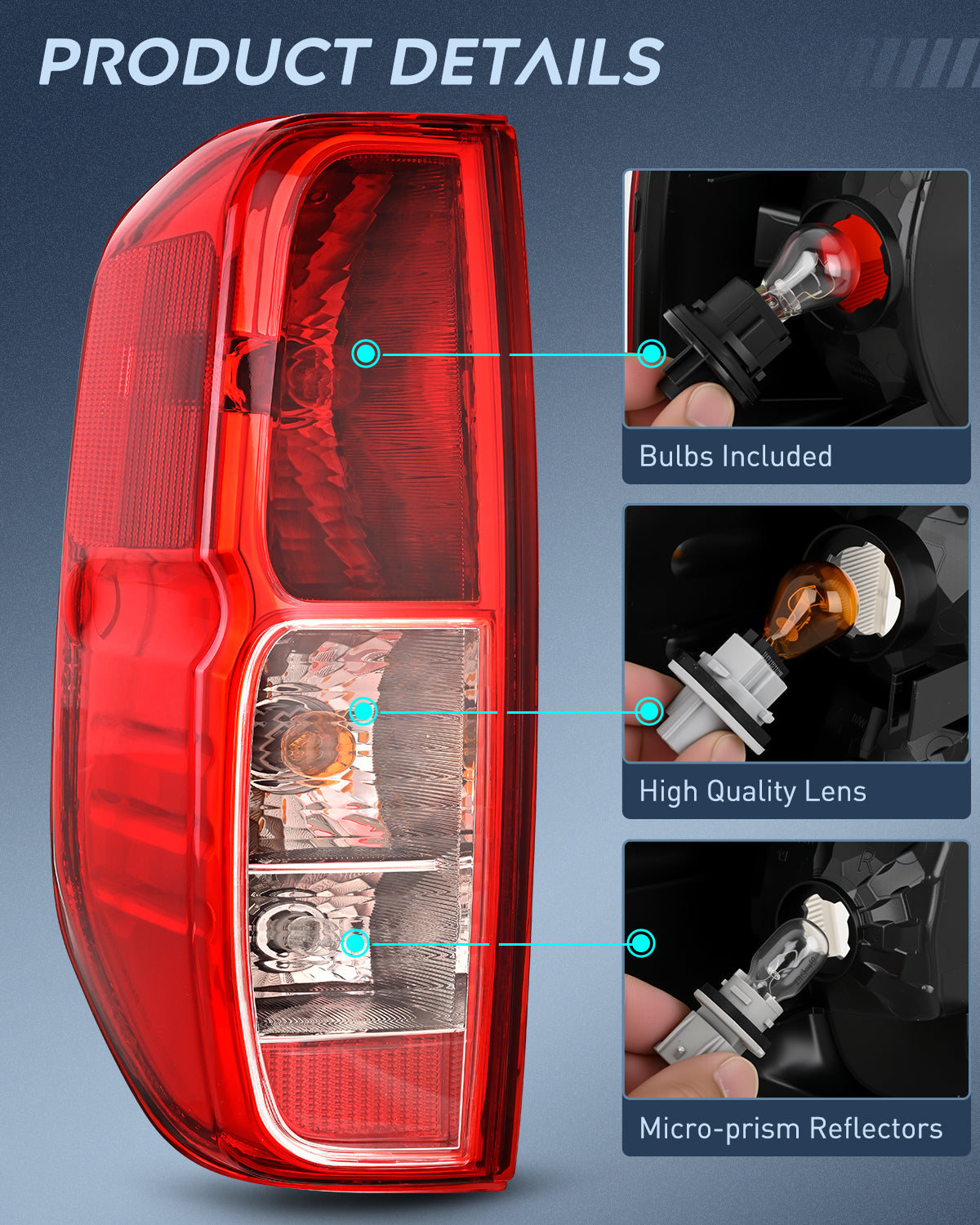 Nilight Taillight Assembly Compatible with 2005 2006 2007 2008 2009 2010 2011 2012 2013 2014 2015 2016 2017 2018 2019 2020 2021 Nissan Frontier and 2009-2012 Suzuki Equator Tail Light Left Driver Side