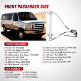 741-587 Power Window Regulator/Motor Front Passenger Side Compatible with 2003-2014 Ford E150 E250 Econoline E350 E450 E550 Super Duty 2005 2006 2007 2008 2009 2010 2011 2012 2013 2014