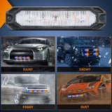 Nilight 4PCS 6 LED Yellow and Blue Emergency Warning Strobe Lights