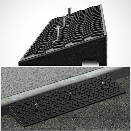 Nilight 3.6Inch Rise Curb Ramps, Heavy Duty Rubber Driveway Threshold Shed Ramp for Sidewalk Cars Lawn Mower Wheelchairs Motorcycles, 3300lbs Load Capacity