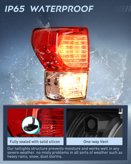 Taillight Assembly Taillight Assembly Compatible with 2007 2008 2009 2010 2011 2012 2013 Toyota Tundra Rear Tail Light Lamp Replacement OE Style Left Driver Side