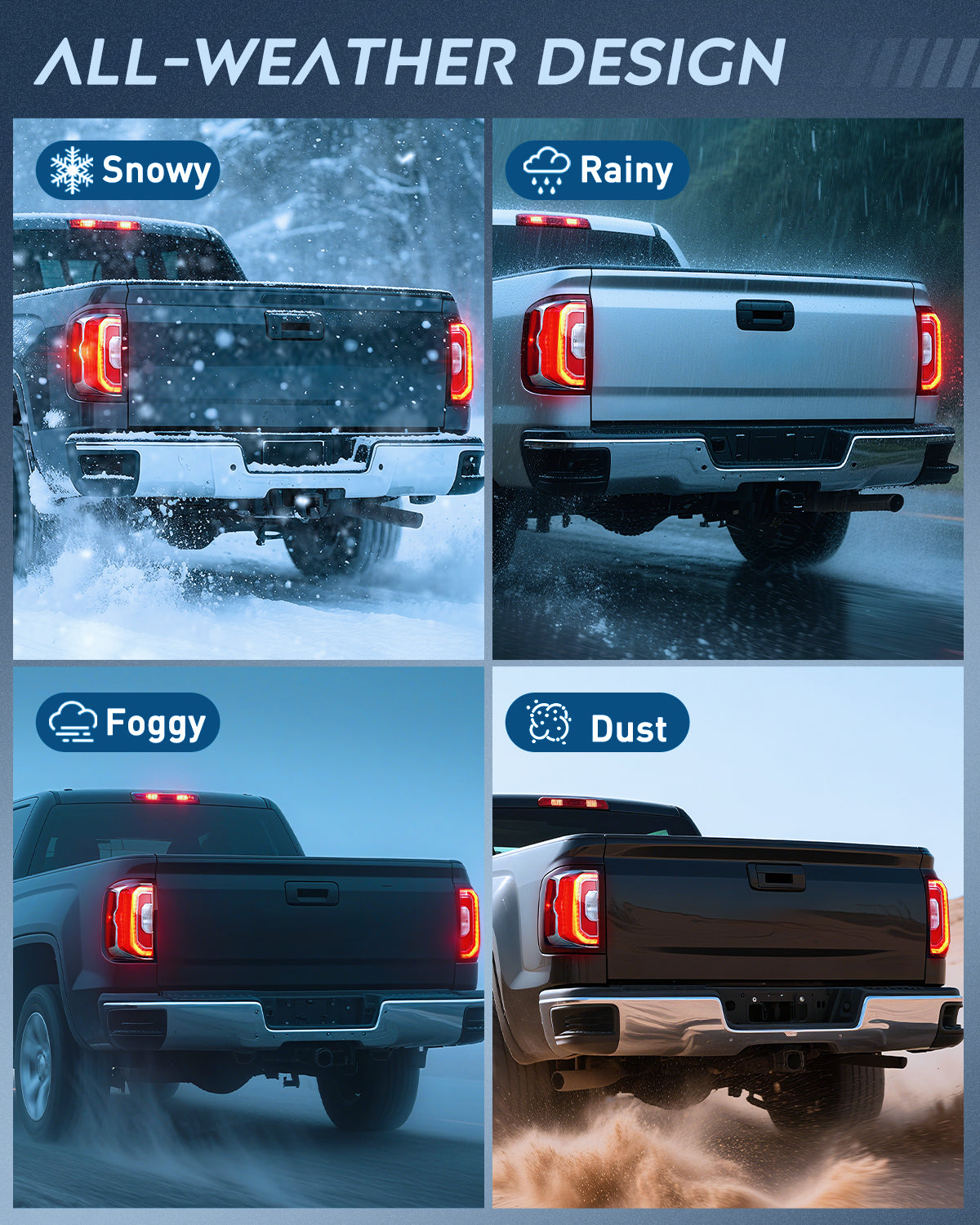 Taillight Assembly Taillight Assembly Compatible with 2016 2017 2018 GMC Sierra Tail Light with LED Type OE Style Rear Lamp Replacement Driver and Passenger Side