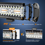 LED Light Bar 6.5Inch Off-Road LED Light Bar, 2PCS 120W 3 Lighting Modes (White/Amber/White&Amber) Driving Fog Light Spot Flood Lights with 18AWG Wiring Harness for Truck Car ATV SUV Jeep Boat