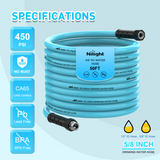Nilight RV Parts RV Water Hose 50FT Garden Drinking Hoses with Storage Bag Leakproof Anti-Kink 5/8 Inch Inner Diameter Flexible Lightweight Freshwater Hose for RVs Campers Travel Trailer Boat Car Wash Accessories