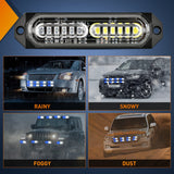 Nilight 8PCS 12LED Blue White Emergency Strobe Lights