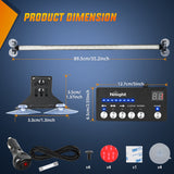 Nilight 144LED Traffic Advisor Strobe Light Bar with Controller Red Blue Emergency Warning Lights Hazard Interior Front/Rear Windshield Flashing for Cars Plow Trucks Construction Vehicles