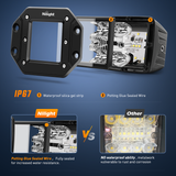 Nilight 2PCS 42W LED Flush Mount Light Pods Upgraded Spot Flood Combo Beam 12V 5Pin Rocker Switch Wiring Harness Kit-2 Leads, 2 Years Warranty (ZH044)