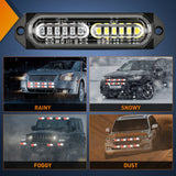 Nilight 8PCS 12LED Red White Emergency Strobe Lights