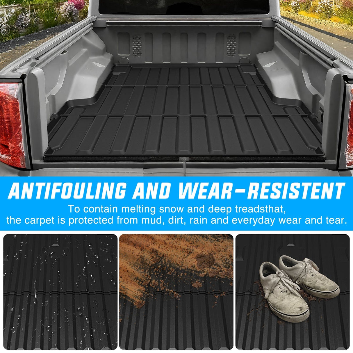 Nilight 5 FT Rubber Short Trunk Bed for 2020 2021 2022 2023 2024 2025 Jeep Gladiator JT, TPE Heavy-Duty Pick-up Bed Liner for Gladiator 2020 2021 2022 2023 2024 2025 Accessories, Anti-Slip Texture, All Weather Protection