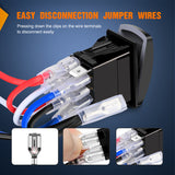 UTV Left Hand Driver Power Window Switch On Off 8 PIN Toggle Switches with Orange Backlit Light 12V 24V with Jumper Wires Set for Can-Am Defender Max 2016-2019 HD8 HD10 710004979