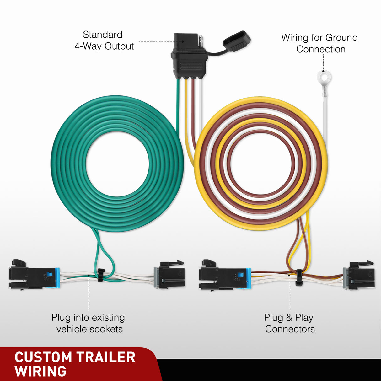 4 Pin Trailer Wiring Harness 55540 Vehicle Side Custom for 2003 2024 Chevy Express GMC Savana