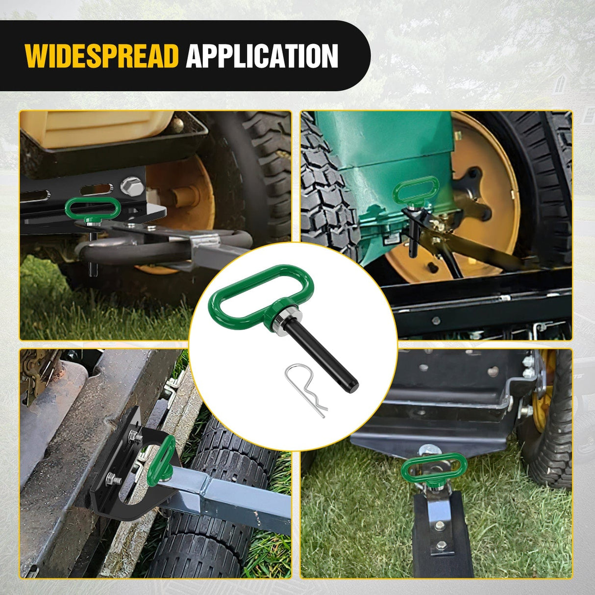 Tow Hooks & Truck Tie Downs & Anchors 1/2 Inch Diameter Heavy Duty Ultra Strong Neodymium Magnet Trailer Hitch Pin Green for Lawn Mower, Tractor, Towing Cargo, ATV Trailer