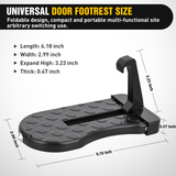 Nilight Car Door Step for Roof Access Universal Car Step Hook for Roof SUV Trucks Folding Aluminum Alloy Vehicle Door Latch Step Pedal With Glass Breaker Safety Hammer, Max Load 400lbs, 1 Pack Black