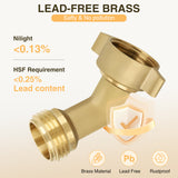 45 Degree Hose Elbow for RV Garden Water Hose Elbow Fitting 3/4Inch Brass 45° Water Hose Connector for RV Camper Trailer Outdoor Garden Hose Systems Faucet Adapter Accessories, 2-Pack