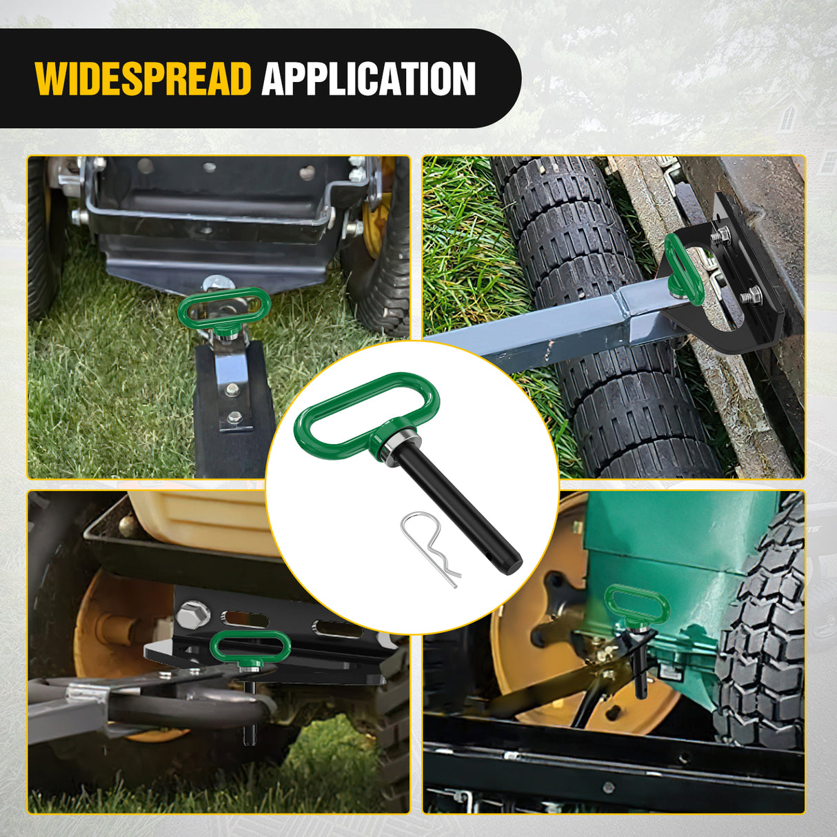 Trailer Hitch 5/8 Inch Diameter Heavy Duty Ultra Strong Neodymium Magnet Trailer Hitch Pin Green for Lawn Mower, Tractor, Towing Cargo, ATV Trailer