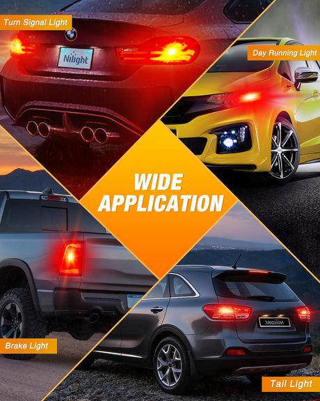 LED Headlight 57LEDs Red 3156 3056 4157 3057 3157 LED Bulbs (Pairs)