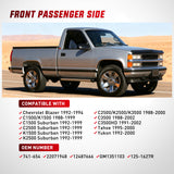 741-654 Window Regulator/Motor Front Passenger Side Compatible with 1988-2002 Chevrolet Blazer C1500 C2500 C3500 K1500 K2500 K3500 Tahoe GMC Yukon 1996 1997 1998 1999 2000 2001 2002