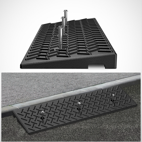 Nilight 1.6Inch Rise Curb Ramps, Heavy Duty Rubber Driveway Threshold Shed Ramp for Sidewalk Cars Lawn Mower Wheelchairs Motorcycles, 3300lbs Load Capacity