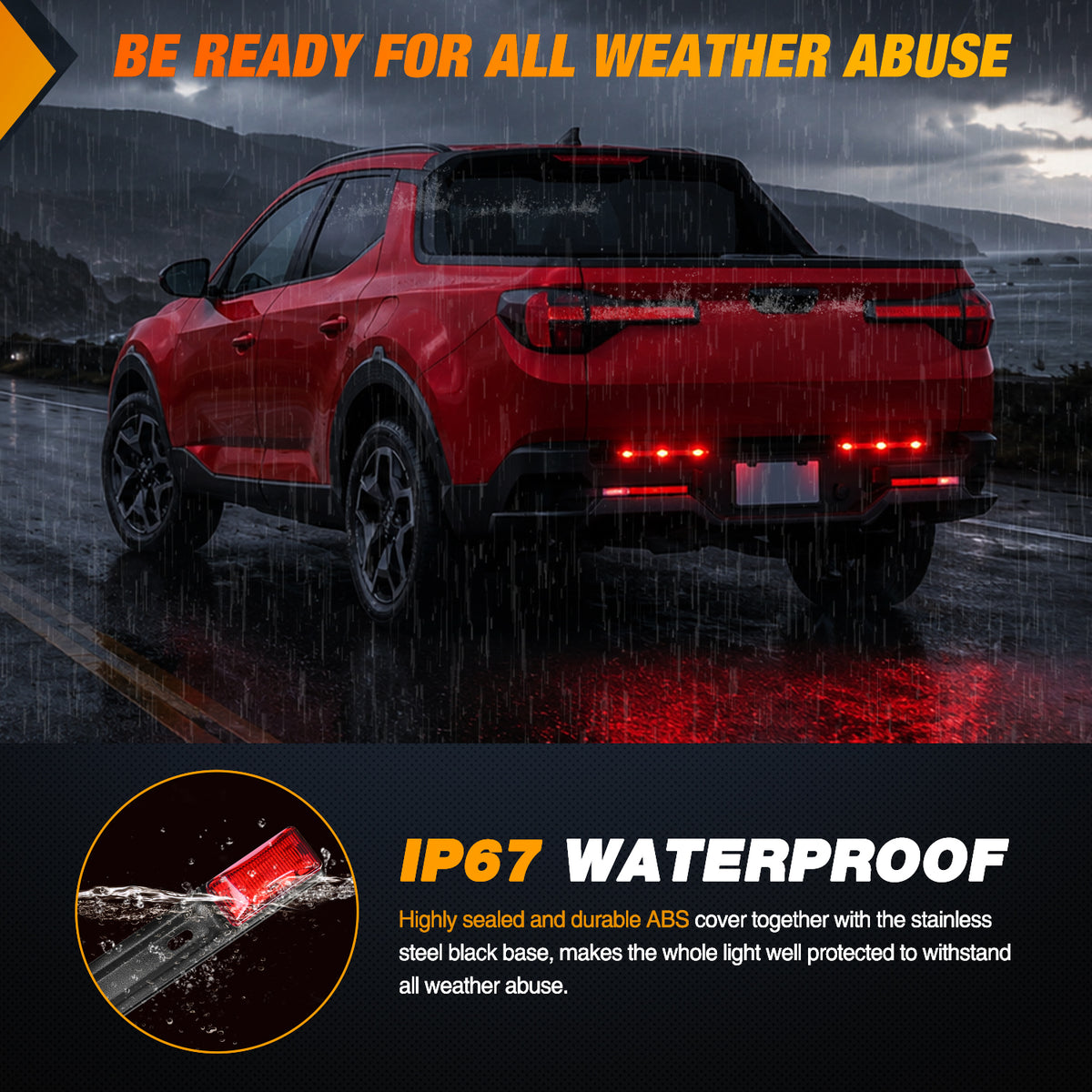 9 LED Marker Tail Trailer Light Bar 14.2Inch 2 PCS Red Clearance Identification Running Mark ID Rear Stainless Steel Bracket for 12V Pickup Truck RV Boat