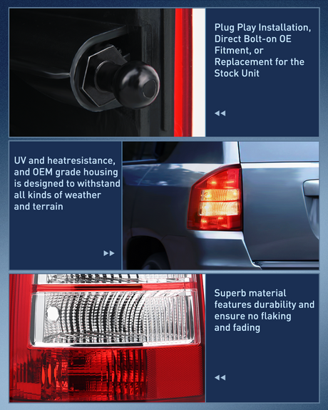 Nilight Taillight Assembly Compatible with 2007 2008 2009 2010 Jeep Compass Tail Light OE Style Rear Lamp Replacement Driver Side