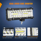 7 Inch 132W Side Shooter Triple Row Spot Flood LED Light Bars (Pair) Nilight