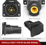 7 Pin Male Trailer Round RV Blade Connector Socket Nilight