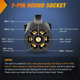 Magnetic LED Trailer Towing Light Kit w/ 7 Pin Plug Tail Stop Amber Nilight