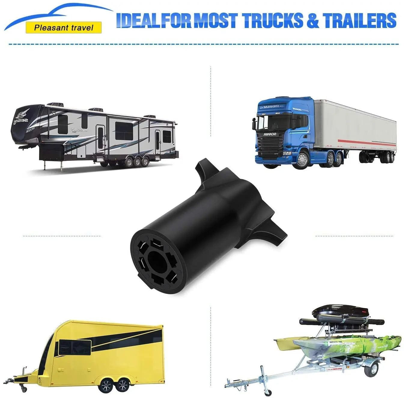 Accessories 7 Pin to 4 Pin Trailer Adapter Plug