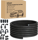 6AN 20FT PTFE Fuel Hose Kit with 12PCS AN6 Fittings&Hose Separator | Fit E85 Nylon Stainless Steel Braided Fuel Hose Universal for Automotive Racing Engines