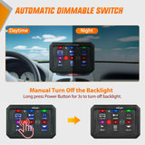 6 Gang Switch Panel Blue Circuit Control Relay System with Fuse Wiring Harness Toggle Momentary Strobe Flash Modes Automatic Dimmable ON Off Pod 12V 24V for Car Truck Camper SUV