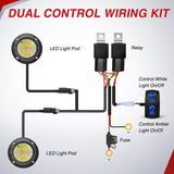 Flush Mount LED Light Pods 2PCS 5 Inch 36W Amber White 3 Lighting Modes Fog Lights Spot Flood Beam with Dual Control 18AWG Wiring Harness for Truck Pickup Golf Cart UTV ATV SUV Boat 4x4 Car