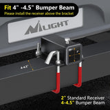2 Inch RV Bumper Hitch Receiver with Hitch Pin Fits 4-4.5 Inch Beam, 200Lbs Tongue Weight Capacity Adapter, Travel Trailer Rear Bumper, Fit for Camper Bike Racks Cargo Carrier Car