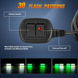 40LED Green White Emergency Strobe Traffic Advisor Light Bar with Suction Cups Dash Safety Warning Hazard Flashing Lights Interior Front/Rear Windshield for Trucks Construction Vehicles