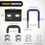Trailer Hitch Tightener for 2 Inch Trailers Hitches Mount Anti Rattle Heavy Duty Steel with Rubber Cover Dark Purple U Bolt Matte Black Plate Electrophoresis Anti-Rust Triple Protective