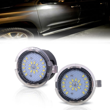 2PCS LED Side Mirror Puddle Lights Compatible with 2007-2020 Toyota Tundra 2008-2020 Toyota Sequoia, 6000K White