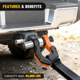 2 Pack 3/4 Inch D-Ring Separate Shackle with 7/8 Inch Lock Pin 45,000 lbs Break Strength, Off Road Recovery Shackle with Isolators Washers for Use with Tow Strap, Winch, Truck Vehicle (Black&Orange)