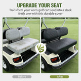 Golf Cart Seat Covers 2PCS Black Leather Club Car DS | Waterproof Leather No Staple Design All Season Protection Sun Scratch Resistant Cover Fits 1982-2000 Club Car DS