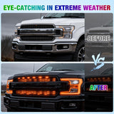 4PCS 12 Inch RGB LED Grille Light Strips with Wireless Remote Control | 72 LEDs Multi Color Exterior Lighting Kit DIY Sound Active Function Music Mode for Cars Van SUV Truck