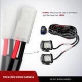 4 Inch LED Light Pods 2PCS 18W Flood Fog Light Bar with 12V 5Pin Rocker Switch TE Connector Wiring Harness Kit-2 Leads for 4x4 offroad Pickup Truck ATV UTV SUV Golf Cart Boat
