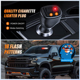 8LED Red White Traffic Advisor Strobe Light Bar Hazard Safety | with Vacuum Suction Emergency Dash Warning Flashing Lights Front/Rear Windshield Visor for Truck Police Construction Vehicles