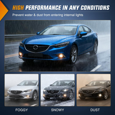 Fog Lights Assembly Compatible with 2013 2014 2015 MAZDA 6 Clear Lens Driver and Passenger Side H11 12V 55W Bulbs