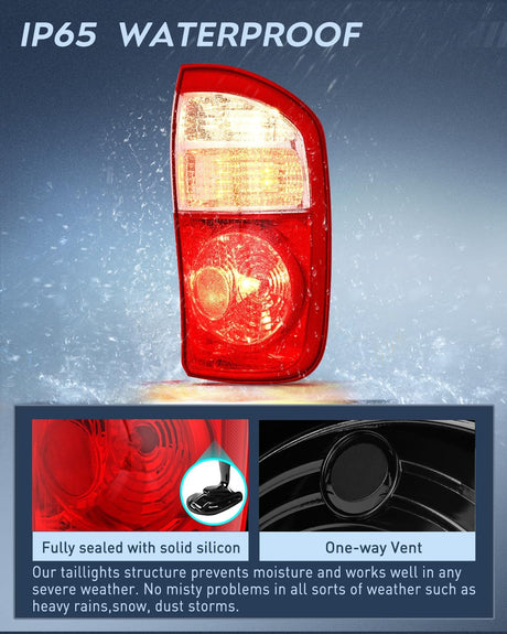 Taillight Assembly Compatible with 2004 2005 2006 Toyota Tundra 4 Door Double Cab and Crew Cab Tail Light OE Style Rear Lamp Replacement Passenger Side