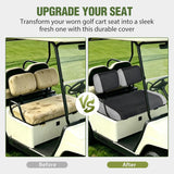 Golf Cart Front Seat Cover 1PC Grey Black Club Car DS Yamaha | Breathable Sandwich Mesh Sun Scratch Resistant Washable No Staple Fits 1982-2000 Club Car DS and Yamaha G22 G19 G16 G9 G2