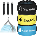 3 Pack RV Hose Storage Bag, Waterproof Utility Bag with Drawstring Mesh Top RV Storage and Organization Bags Container for Sewer, Fresh Water Hoses Electrical Cords Camper Tools Accessories