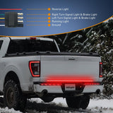 Truck Tailgate Light Strip 48 Inch Quad Row 528 LED Strip with Red Running Brake Lights White Reverse Lamp Amber Turn Signals Lights
