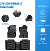 TPE Floor Mats for Nissan Frontier King Cab 2009 2010 2011 2012 2013 2014 2015 2016 2017 2018 2019 2020 2021 All Weather Custom Fit Heavy Duty Floor Liners